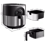 Costway 3.5 Qt. Electric Stainless Steel Air Fryer Oven, 1300W Oilless Cooker with Auto Shut-Off thumbnail 4