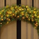 Home Accents Holiday 60 in. Wesley Pre-Lit Long Needle Pine Artificial Christmas Wreath with 240 Warm White LED Lights thumbnail 4