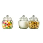 Home Basics 3-Piece Glass Canister Set with Airtight Lids for Food Storage thumbnail 1