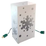 LUMABASE Snowflake Electric Luminaria Kit - Set of 10 Weather Resistant Outdoor Lanterns with Warm White Lights thumbnail 1