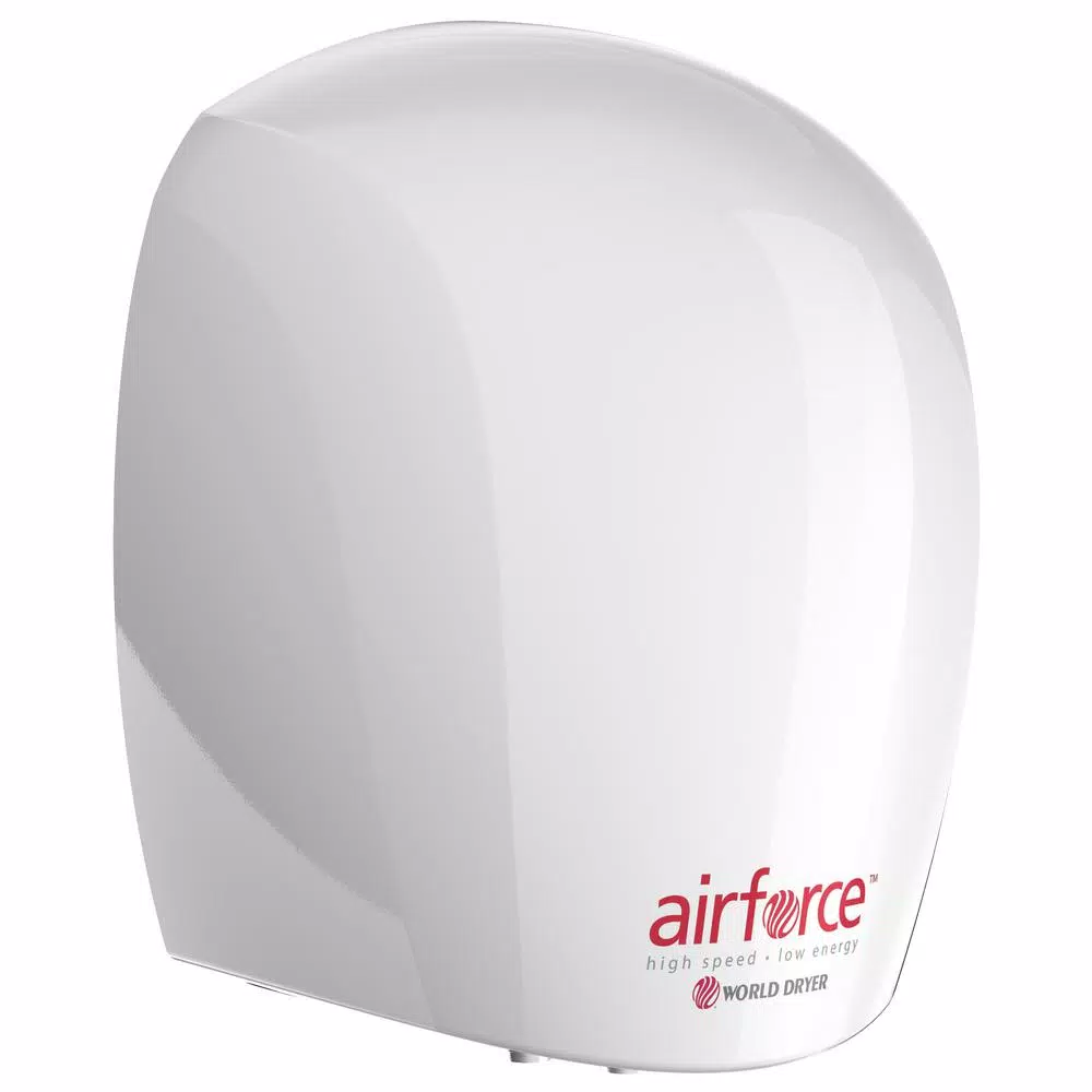 WORLD DRYER Airforce High-Speed Electric Hand Dryer - White Die-Cast Aluminum