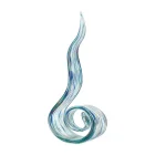 IMAX Azur Small Glass Statuary - Blue and Gray Handcrafted Swirl Sculpture thumbnail 1