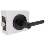 Defiant Highland Aged Bronze Keyed Entry Door Lever with Round Rose thumbnail 3