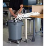 Rubbermaid Commercial Products 20 Gallon Gray Plastic Round Brute Trash Can, Heavy Duty Commercial Waste Container thumbnail 4