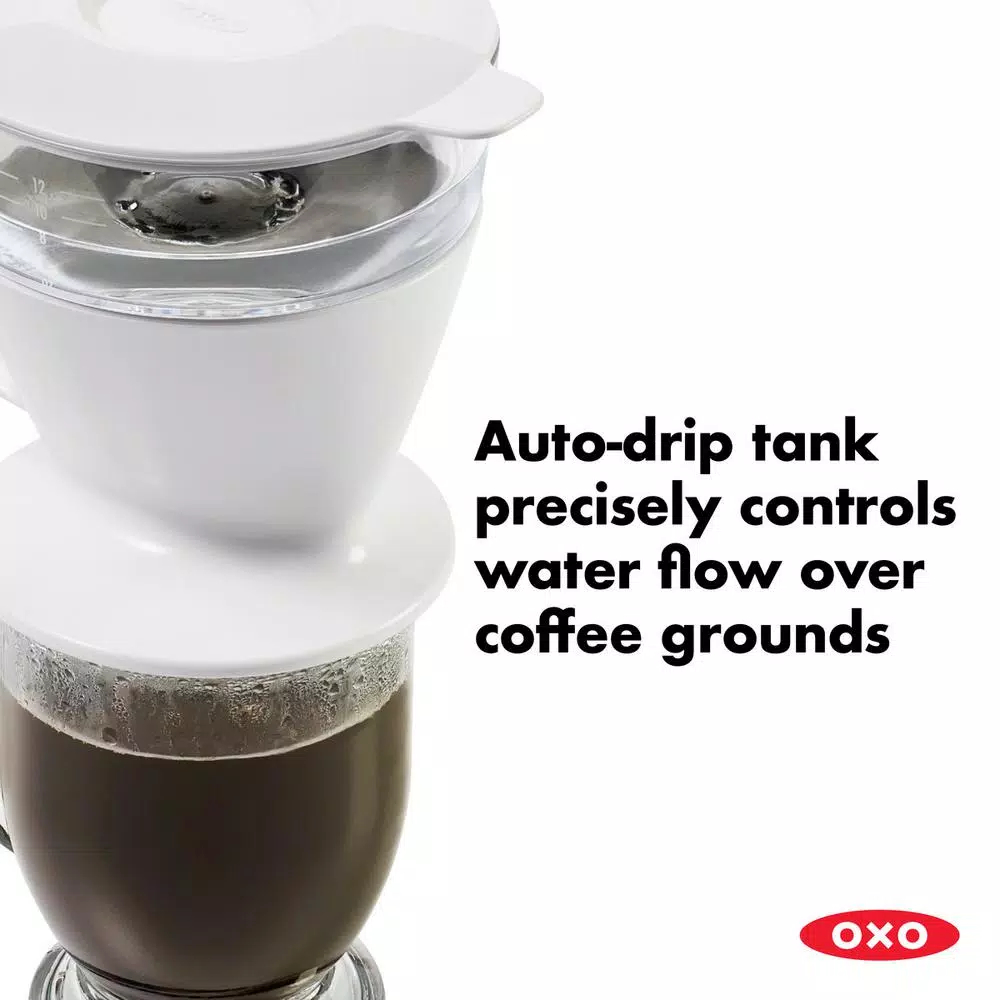 OXO Good Grips 1.5-Cup Pour-Over Coffee Maker with Water Tank, White