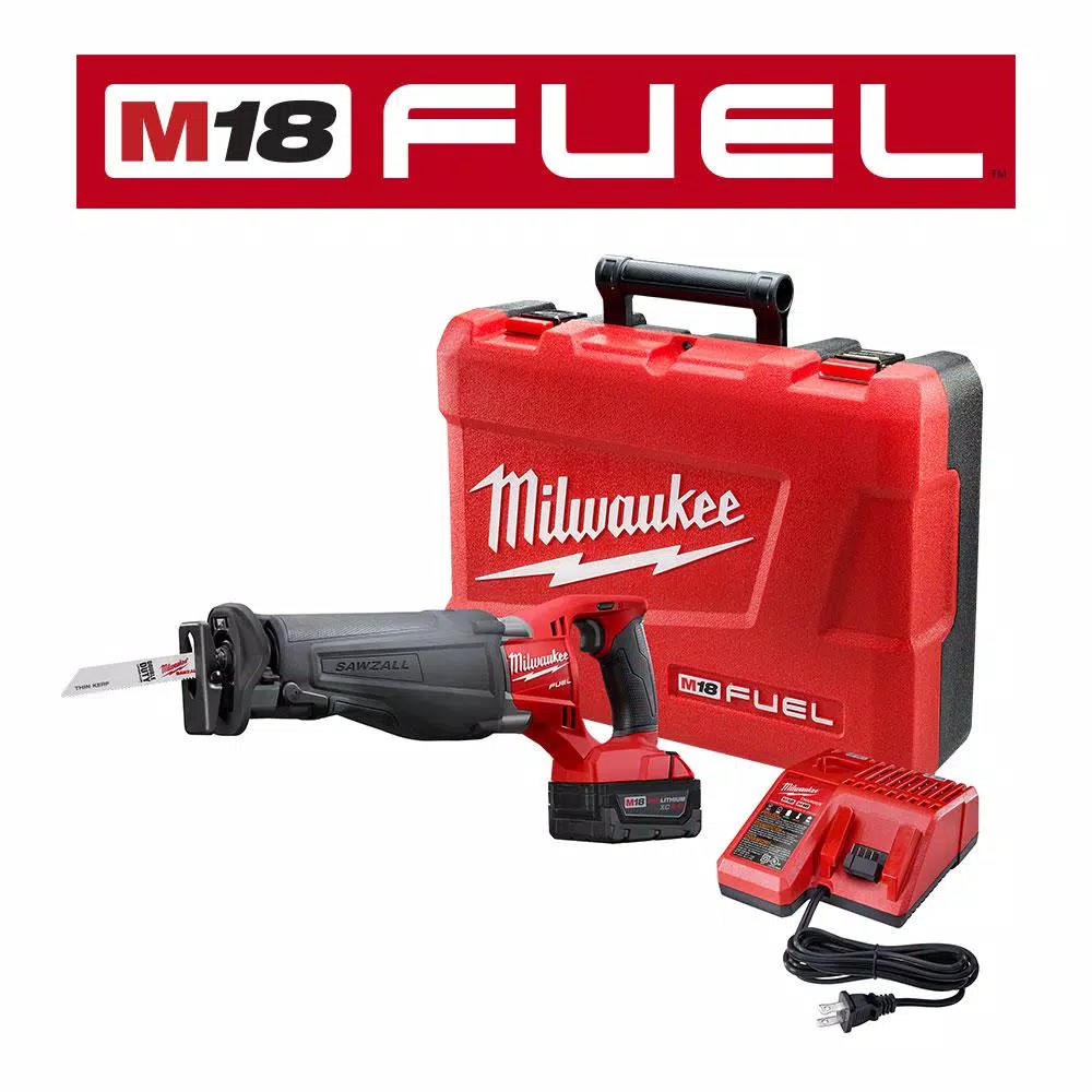 Milwaukee M18 FUEL 18V Brushless Cordless Reciprocating Saw Kit with 5.0Ah Battery, Charger, and Case