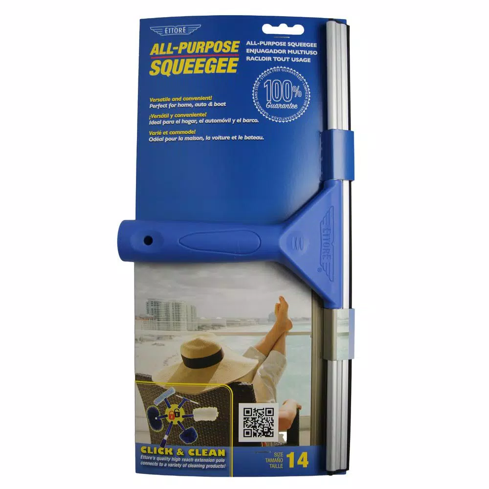 Ettore 14 in. All-Purpose Window Squeegee with Aluminum Channel and Rubber Blade