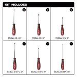 Milwaukee 6-Piece Screwdriver Set with Magnetic Tips and High-Leverage Handles thumbnail 3