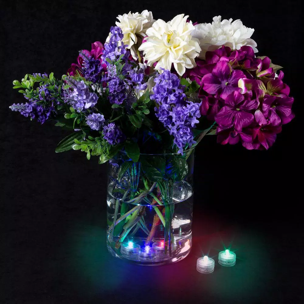 Lavish Home Waterproof LED Color Changing Tealights, 12-Pack - Multi-Colored Votive Lights