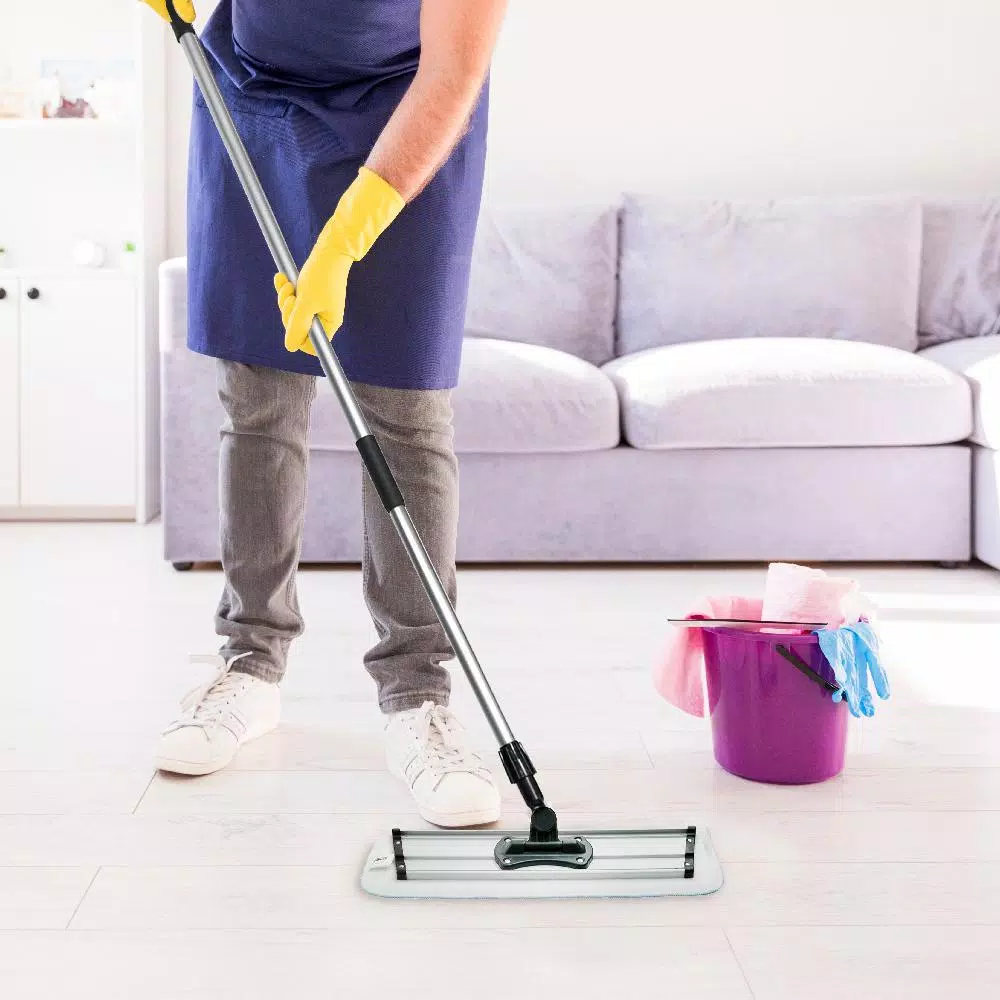 Zwipes 18 in. Aluminum Wet/Dry Microfiber Mop Frame with Quick Connect