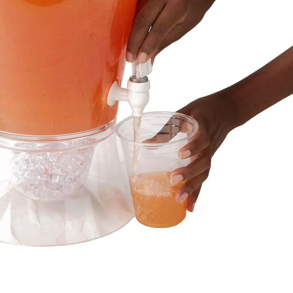 Mind Reader 128 oz. Clear Beverage Dispenser with Fruit Infuser and Ice Cone Holder