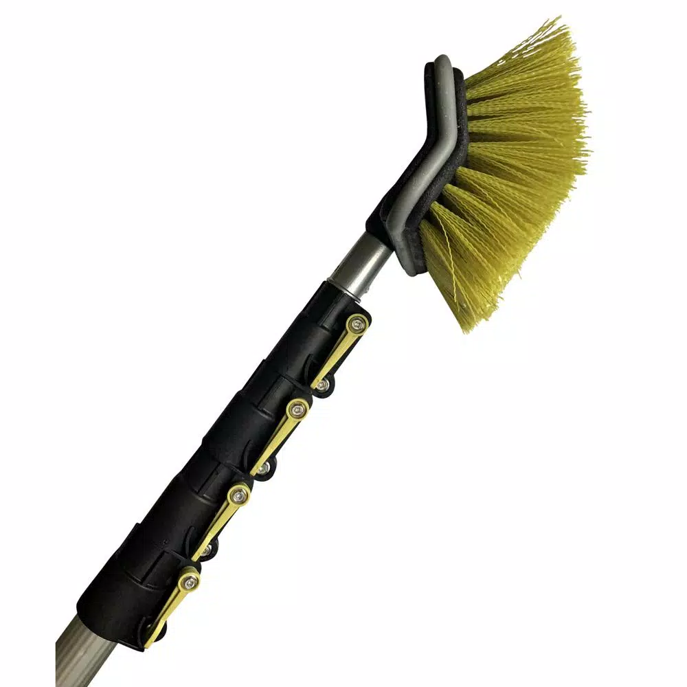 DocaPole Hard Bristle Scrub Brush Kit with 30 ft. Telescopic Extension Pole