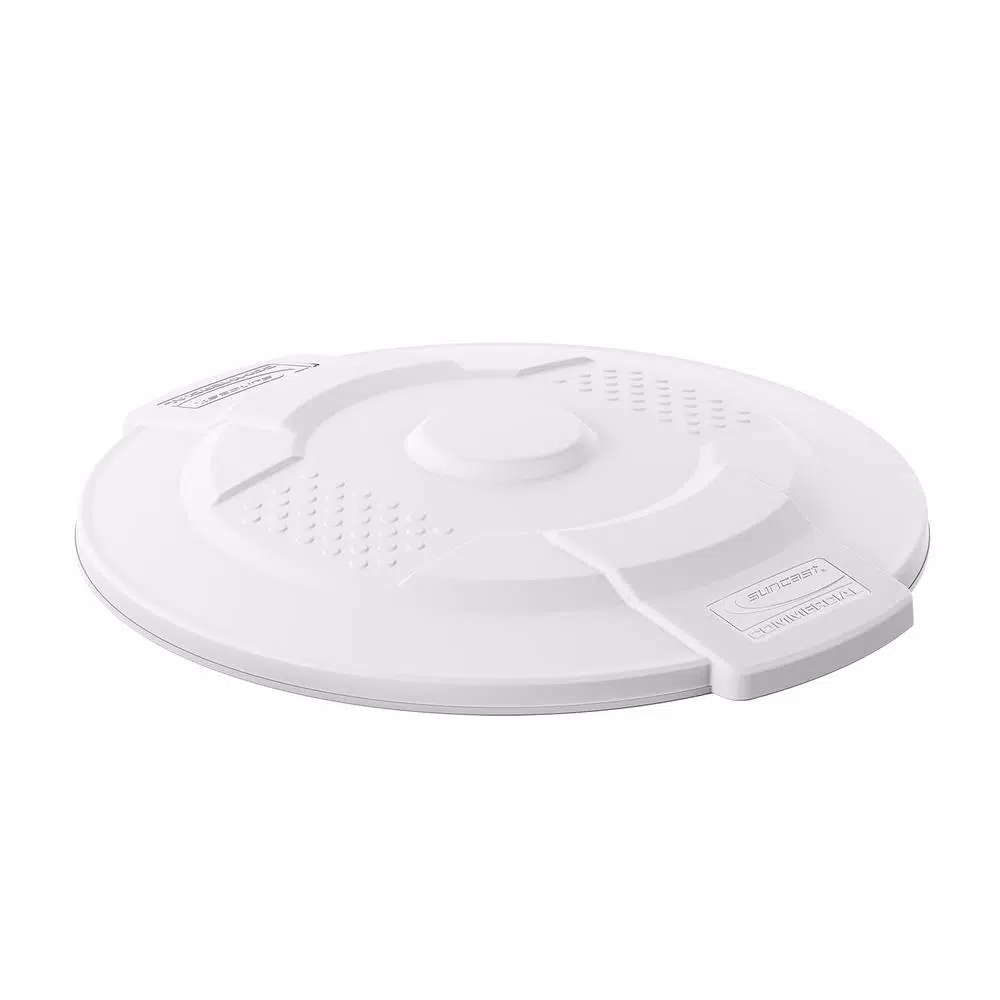 Suncast Commercial 55 Gal. White Trash Can Lid, Durable Resin Snap-On Design