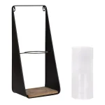 Kate and Laurel Blackwell Natural Wood and Black Metal Candle Sconce Set of 2 thumbnail 4