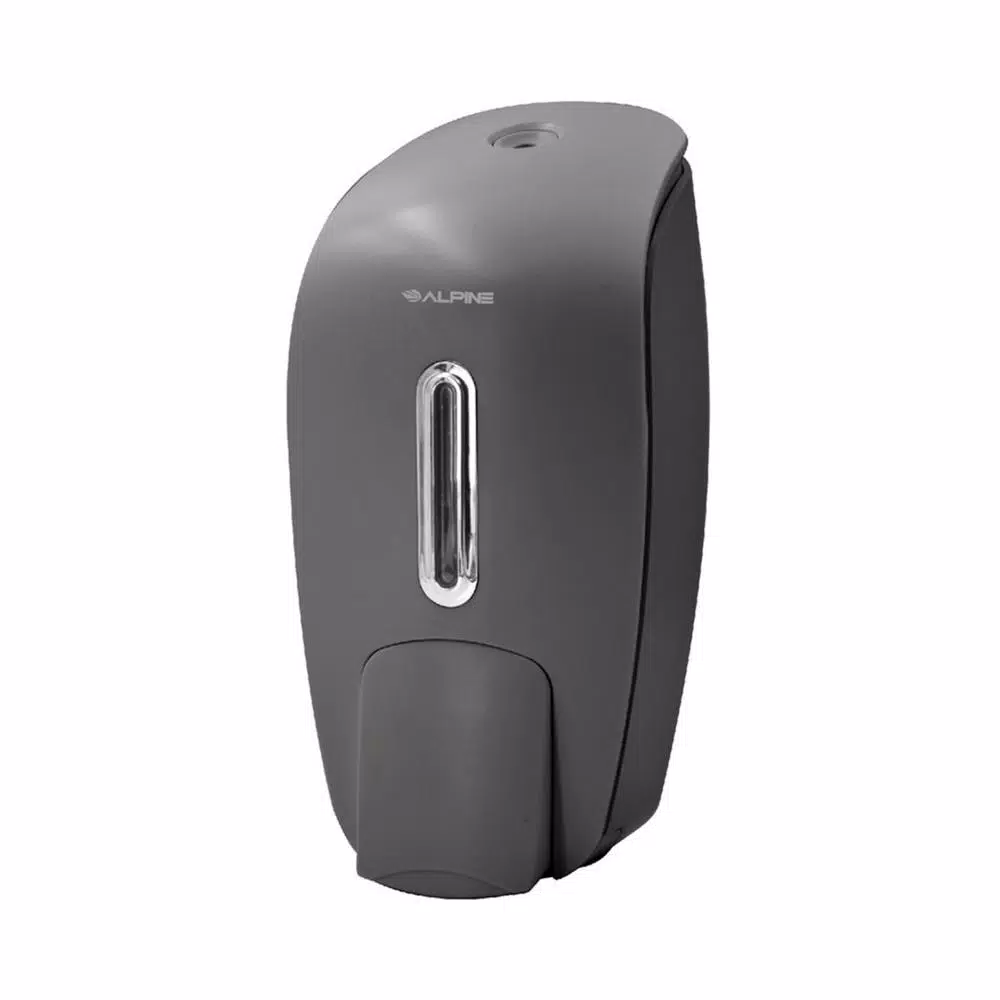 Alpine Industries 800 ml Gray Surface Mounted Liquid Soap and Hand Sanitizer Dispenser