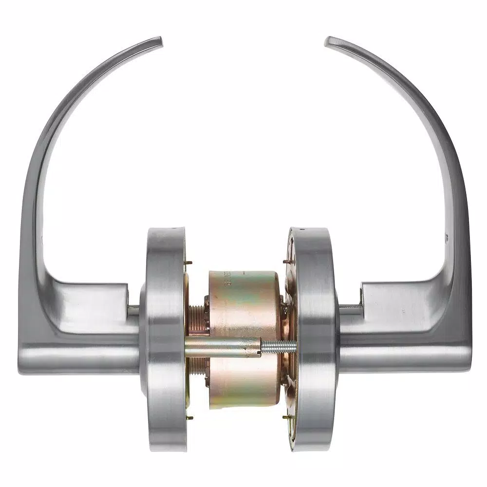 Universal Hardware Commercial Heavy Duty Vandal Resistant Storeroom Door Lever, Satin Chrome, ANSI Grade 1