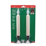 Xodus Innovations 9 in. Aged Bronze Amber LED Window Candle with Ivory Stick and Base (2-Pack) thumbnail 2