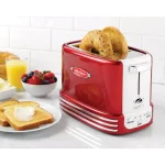 Nostalgia Retro Series 2-Slice Wide Slot Bagel Toaster, Red thumbnail 3