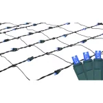 Northlight 4 ft. x 6 ft. Blue LED Net Style Christmas Lights with Green Wire, 150 Bulbs thumbnail 1