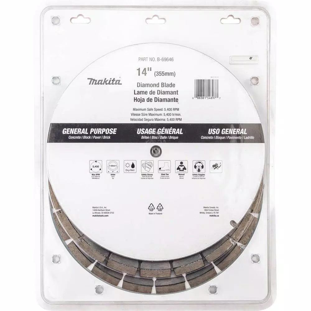 Makita 14 in. Segmented Rim Diamond Blade for General Purpose Masonry (3-Pack)