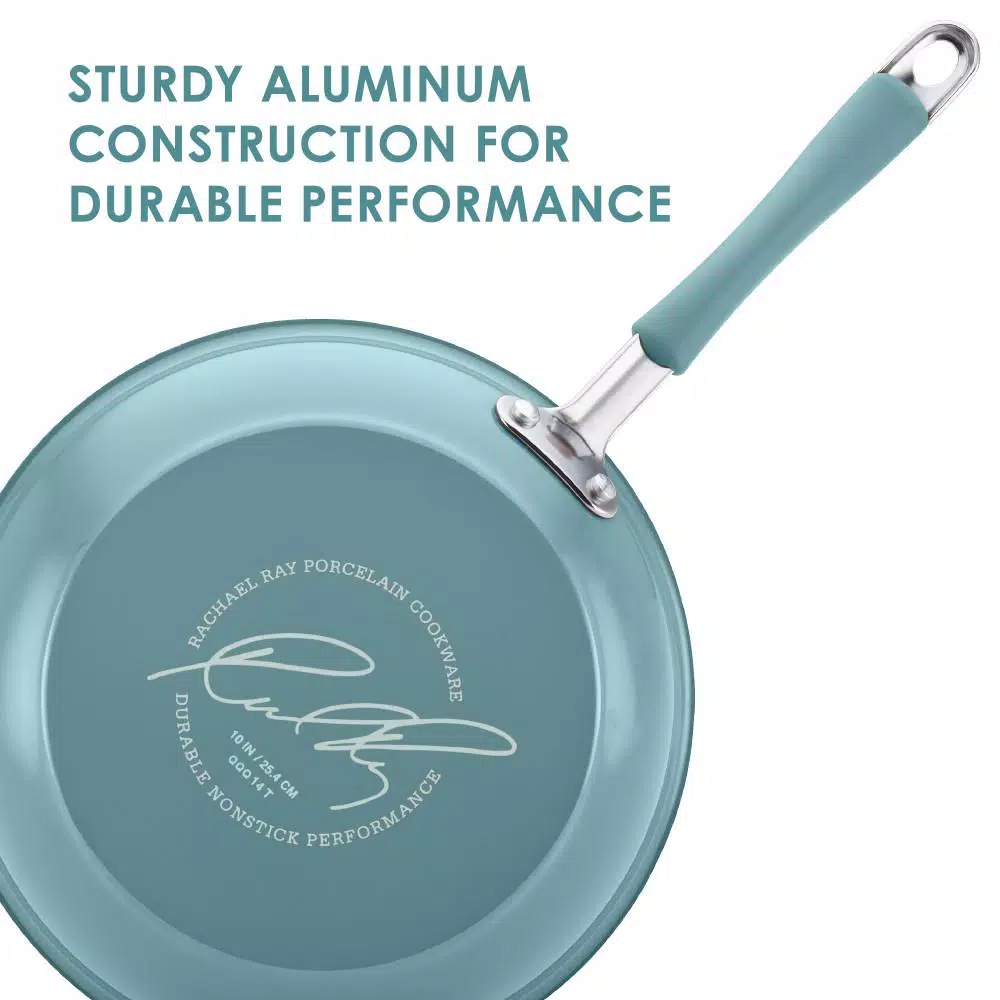 Rachael Ray Cucina 0.75 qt. Aluminum Hard Enamel Nonstick Saucier, Blue