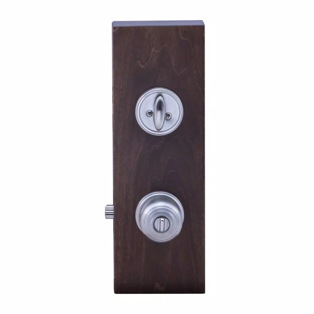 Copper Creek Colonial Satin Stainless Steel Entry Door Knob and Deadbolt Combo Lockset
