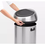 Brabantia 16 Gallon Matte Steel Fingerprint Proof Touch Top Trash Can thumbnail 6