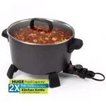 Presto 10 Qt. Black Kitchen Kettle XL Multi-Cooker and Deep Fryer with Tempered Glass Cover thumbnail 4