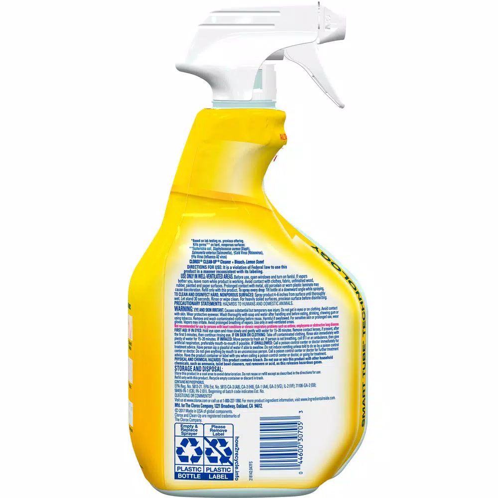 Clorox Clean-Up All Purpose Cleaner Spray with Bleach, Lemon Scent, 32 oz (2-Pack)