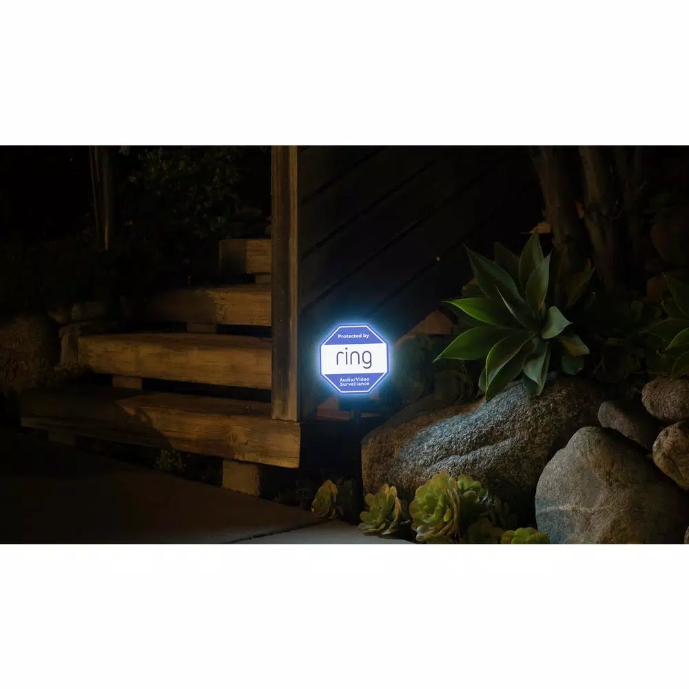 Ring Solar Security Sign - Solar Powered Outdoor Warning Sign