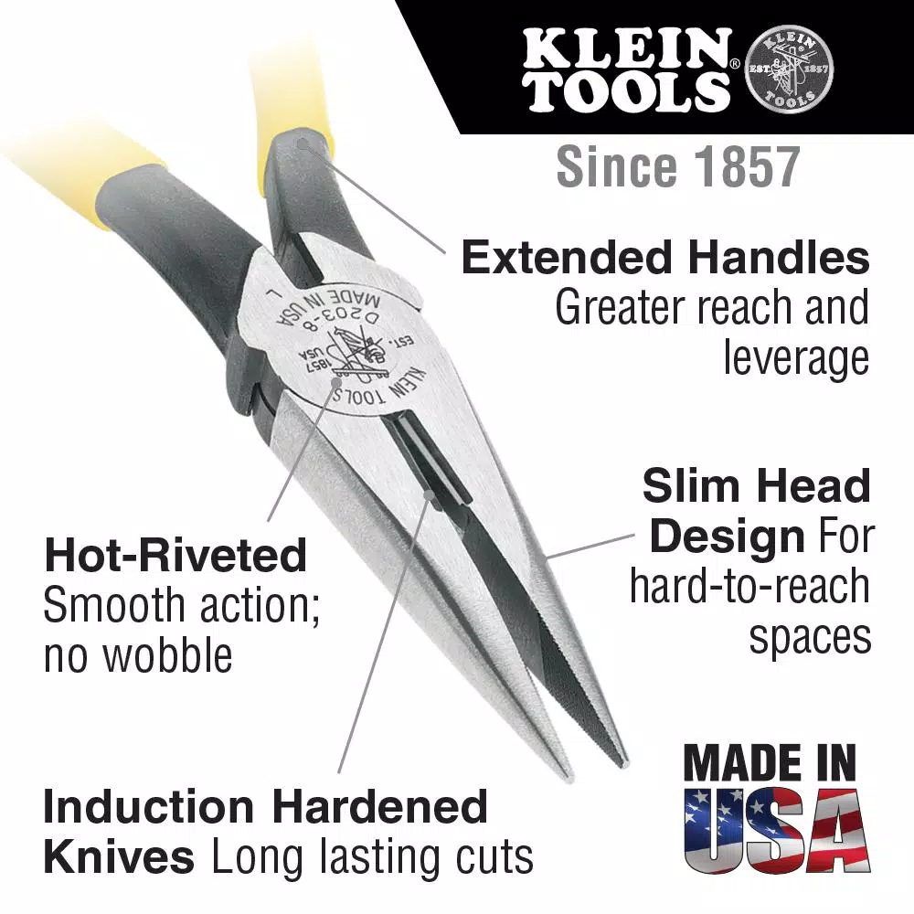 Klein Tools 7 in. Long Nose Side Cutting Pliers