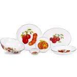 Golden Rabbit Tomatoes 5 Qt. Enamelware Round Catering Serving Bowl thumbnail 3
