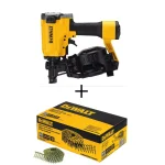 DEWALT 15-Degree Pneumatic Coil Roofing Nailer with 7,200-Pack Galvanized Steel Nails thumbnail 1