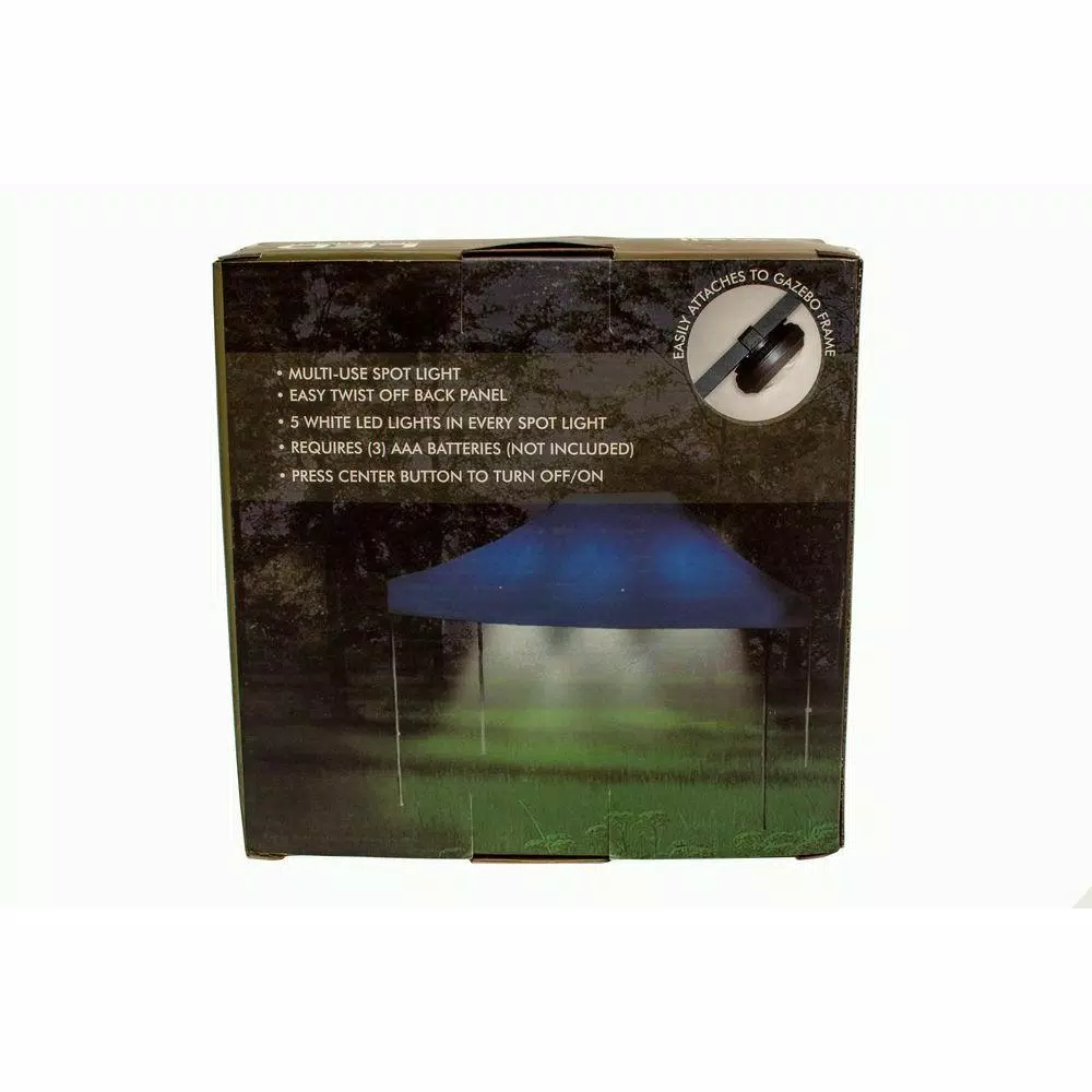 DEERPORT DECOR 4-Light LED Outdoor Spot Light Set for Gazebos and Camping Tents (2-Pack)