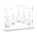 IMAX Persey 5-Votive Glass Bottle Hurricane Candle Holder, Distressed White Iron thumbnail 1
