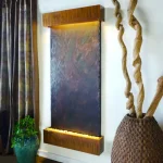 Water Wonders Grande Nojoqui Falls Lightweight Slate Wall Fountain - Copper Patina Trim thumbnail 3