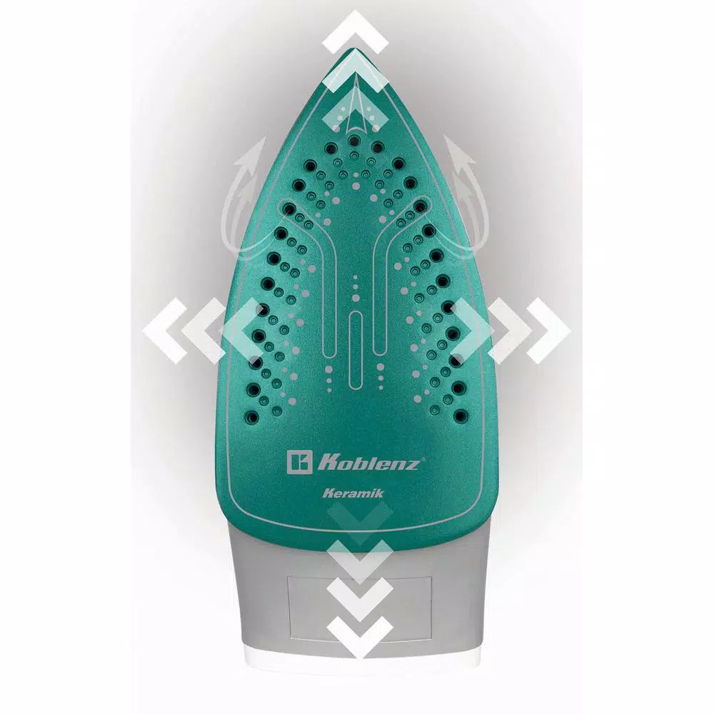 Koblenz Kitchen Magic Collection PKK-380 SA Secure Keramik Steam Iron, Green