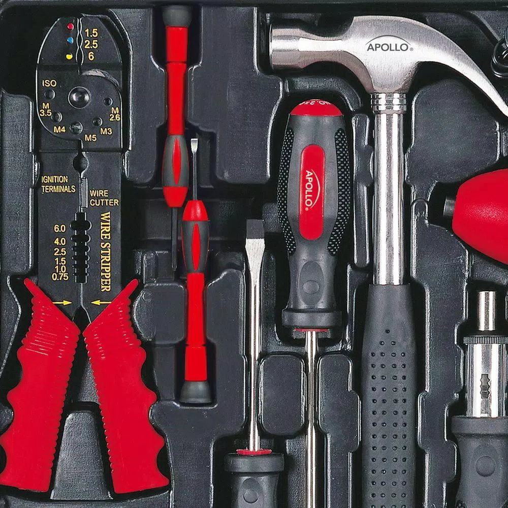 Apollo 161-Piece Home Tool Kit with 4.8V Cordless Rechargeable Screwdriver