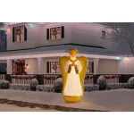 Airblown 8 ft. Inflatable Fuzzy Luxe Angel with Gold Metallic Accents - Religious Christmas Decor thumbnail 2