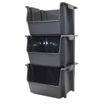 United Solutions 5 Gal. Gray Large Nesting and Stacking Plastic Bin, Case of 6 thumbnail 2