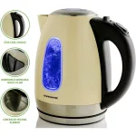 Ovente KS96 1.7L Stainless Steel Electric Kettle, 1100W Rapid Boil, Beige thumbnail 2