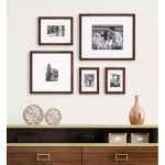 DesignOvation Gallery 13 x 16 in. Walnut Brown Wood Picture Frame with White Mat for 8 x 10 in. Photos thumbnail 6