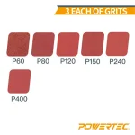 POWERTEC 4 in. x 24 in. Aluminum Oxide Sanding Belt Assortment, 18-Pack thumbnail 2
