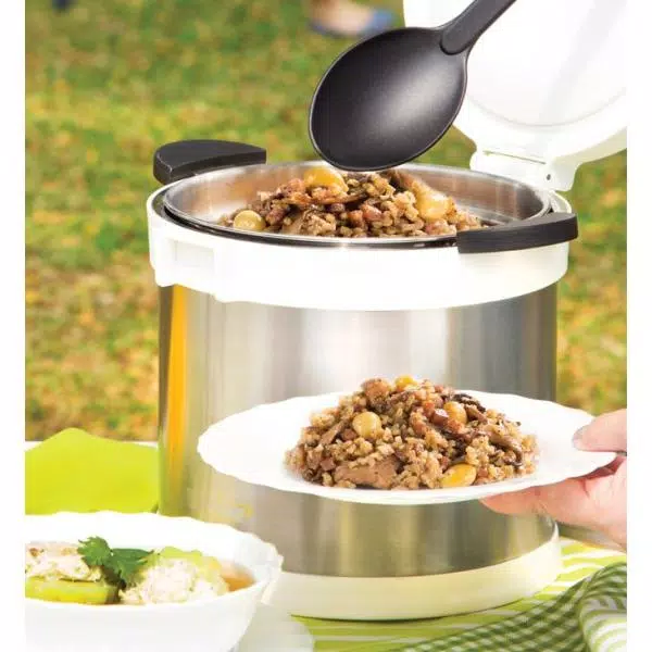 Tayama TXM-70XL 7 Qt. Stainless Steel Thermal Cooker and Slow Cooker, White