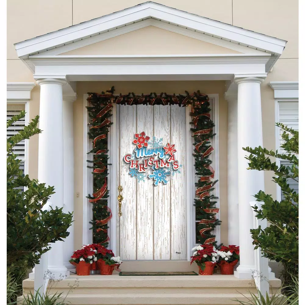 My Door Decor 36 in. x 80 in. Christmas Wreath Garage Door Banner Mural