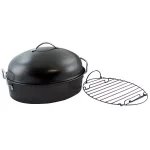 Gibson Home Kenmar 16 in. Carbon Steel Roasting Pan with High Dome Lid and Wire Rack thumbnail 1