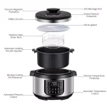 Boyel Living Geek Chef 8 Qt. Stainless Steel 12-in-1 Programmable Electric Pressure Cooker with Oval Non-Stick Pot thumbnail 3
