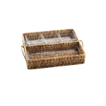 Artland Garden Terrace Double Tray Server Set with Water Hyacinth Holder and Glass Bowls thumbnail 1