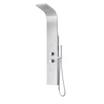 ANZZI Anchorage 60 in. 2-Jet Full Body Shower Panel System with Heavy Rain Head & Spray Wand, Brushed Steel thumbnail 1