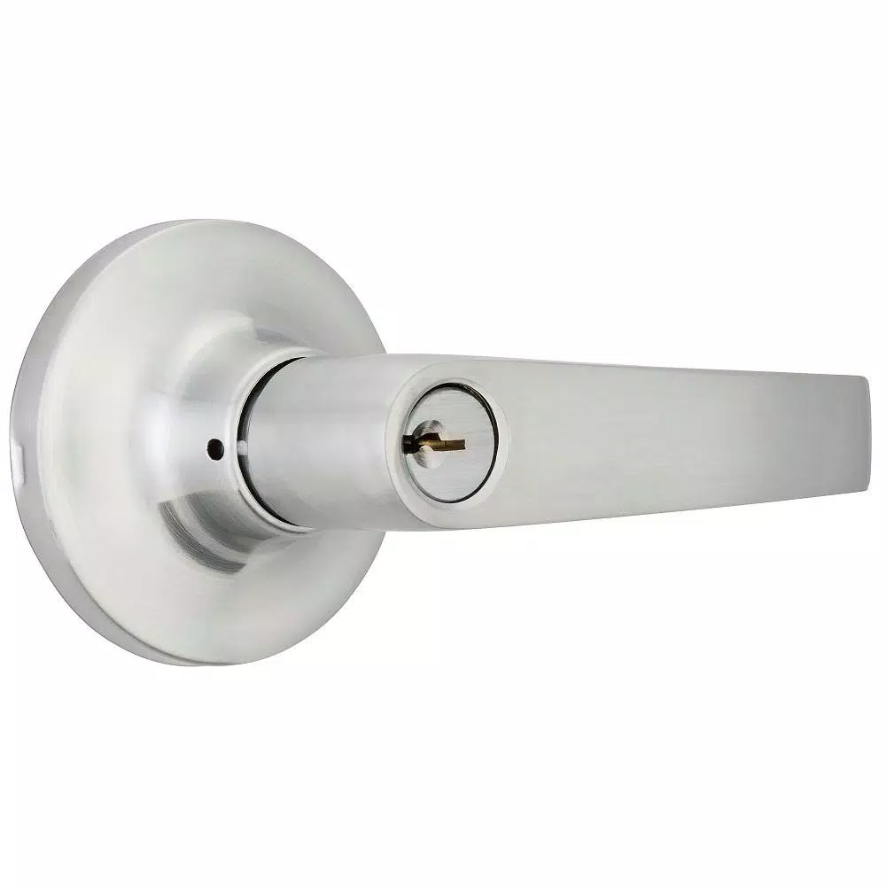 Universal Hardware Keyed Entry Door Lever, Satin Chrome, 2-3/4 in. or 2-3/8 in. Adjustable Backset